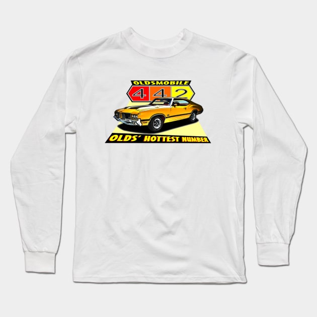 Olds 442 - Old's Hottest Number! Long Sleeve T-Shirt by RGDesignIT